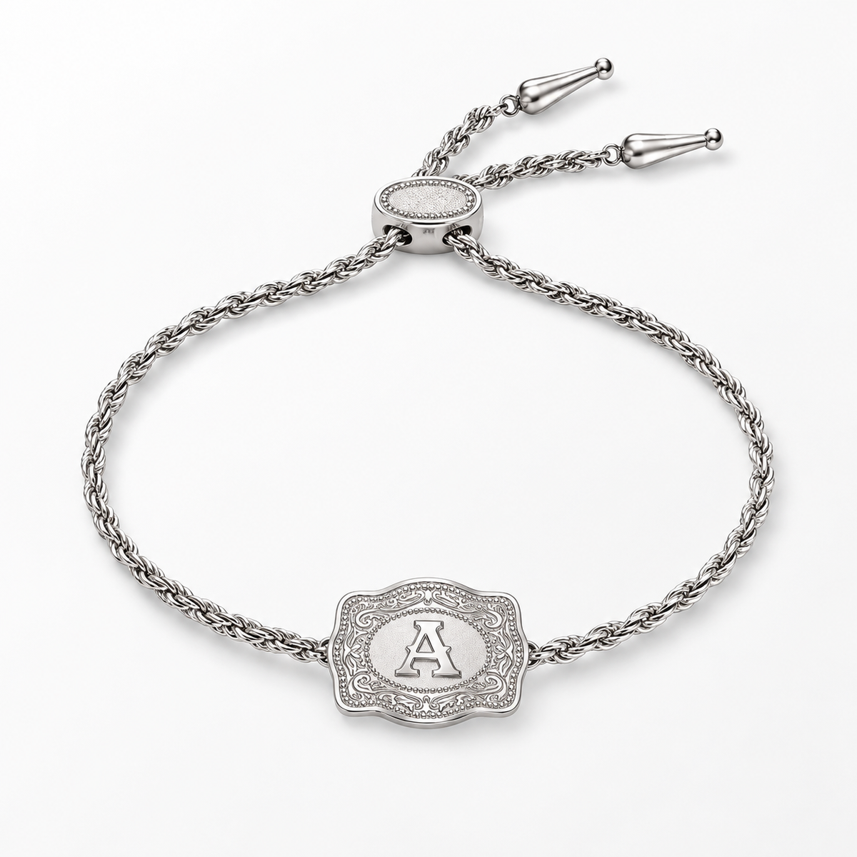 Western Belt Buckle Initial Bracelet
