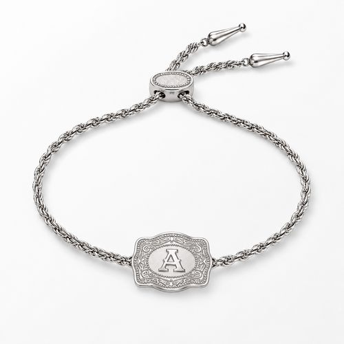 Western Belt Buckle Initial Bracelet
