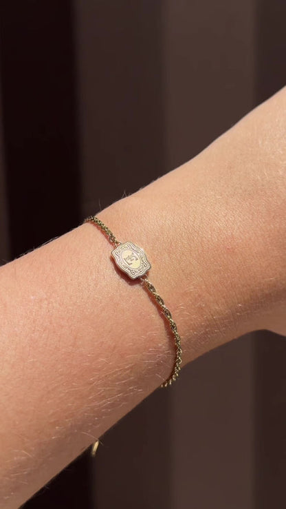 Western Belt Buckle Initial Bracelet